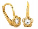 Lovrin Arany fülbevaló 585 virág fehér cirkónia kövekkel, angol kapcsos, 1.26g (50751427)