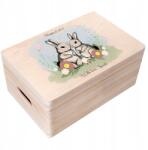 Creative Deco Húsvéti fadoboz az Ön kívánságaival ajándék gyerekeknek 30x20 (JANCDSD130CUSTOMTWOBUNNYBOXFBM)