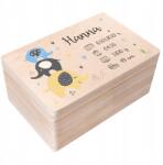 Creative Deco Gravírozott emlékdoboz ajándékba születésre, keresztelőre, születési adatokkal, 30x20x14 cm (JANCDSD130BCUSTOMELEBMEMBOXFBM)