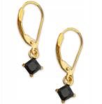 Lovrin 925-ös sterling ezüstből készült, aranyozott, lógós fülbevaló apró fekete cirkónia kövekkel ajándéknak is kiváló