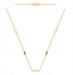 Lovrin Arany 585-ös, horgony mintás nyaklánc lemezes elemekkel és zöld kövekkel d (61107687)