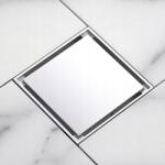 Arhatreya Lapos Padlóösszefolyó Négyszögletű 10x10cm króm (6956657280262)