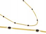 Lovrin Női arany nyaklánc 585 fekete ónix kövekkel, 45-ös méretű, láncon, ajándékba (Lovrin)