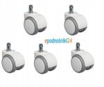  Fehér gumírozott görgők székekhez, fotelekhez 50 mm, 11 mm-es csappal (KO050/11 miekkie)
