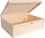 Creative Deco Fa doboz kulccsal és fedővel ajándékhoz, játékokhoz, fényképekhez 40x30x14cm (X0020JM9OR)