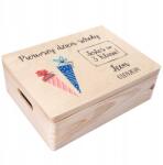 Creative Deco Fa emlékdoboz iskolai emlékekhez, gyermeknek, gravírozással, 40x30 cm (JANCDSD140CUSTOMSCHOOLDAYTUTFBM)