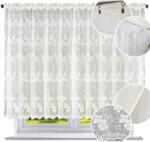 NOW-ART Kész függöny, egyszerű, markizetből, 160x400 cm, virágos függöny, függöny nappaliba (Firany gotowe klasyczne z markizety w kiwaty)