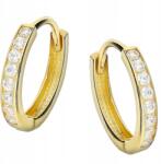Lovrin Arany fülbevaló 585 karátos, karika formájú, finoman cirkónia kövekkel díszítve, ideális ajándék (60827570)