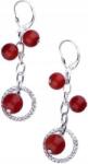 Lovrin Ezüst fülbevaló 925 piros gömbökkel 8g eredeti angol divatos (Lovrin 47296)