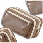  Kétrekeszes, kihajtható tolltartó, nagy kapacitású, többfunkciós iskolai tubus/neszeszer (SZKOLNY PIÓRNIK SASZETKA ROZKŁADANY BRĄZOWY)