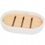 Zd trading Szabadon Álló Szappantartó Fürdőszobába, Esztétikus Márvány Mintázattal, Fa Hatású, Fehér (3208290)