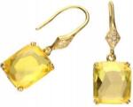 Lovrin 925-ös ezüst, aranyozott fülbevaló sárga kristállyal, 3, 68 női divatos ezüst (Lovrin 48536)