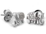 Lovrin Ezüst 925 elefántos fülbevaló cirkónia kövekkel, stekkeres, 1.83g, kislányoknak (55517294)
