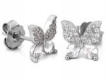 Lovrin Ezüst pillangó fülbevaló 925 cirkóniával, stekkeres, ékszer, 1, 84g pillangó