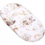 Jukki Pamut Lepedő Gumival Gondolához És Bölcsőhöz 80X40CM Jukki (5904506818419)