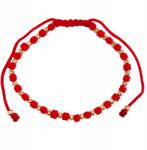 Lovrin Arany karkötő 585 piros zsinóron, kockákkal és arany golyócskákkal (62485367)
