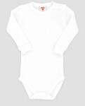 Makoma Csecsemő body bordázott fehér hosszú ujjú 68cm