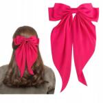  Hajdísz hosszú szalagokkal - XXL szatén csat - Fukszia (03568)