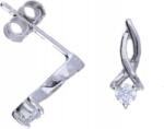 Lovrin Ezüst fülbevaló 925-ös tűvel, cirkónia kövekkel, 0, 96g, divatos csavaros minta, ajándék (Lovrin 47868)