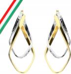 Lovrin Két színű arany fülbevaló 585 modern dupla 2, 53g elegáns minta