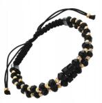 Lovrin Arany karkötő 585 dupla, arany és fekete golyókkal, fekete alapon (63625869)