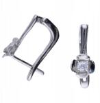 Lovrin Ezüst 925 virágos fülbevaló cirkóniával, angol kapcsos, ajándék (Lovrin107769)