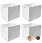 Creative Deco Nagy fehér fa doboz láda, 4 db Kallax polchoz illik (X0020IETAF)