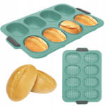 NetPrice. pl 1Mcz szilikon sütőforma 8 db zsemle, buci, kifli készítéséhez, zöld (Silikonová pečící forma na 8ks housek)