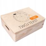 Creative Deco Fából készült doboz címmel, ajándék születésnapra, évfordulóra, esküvőre, gravírozott, 40x30 cm (JANCDSD140CUSTOMMAPCIRCLEBOXFBM)