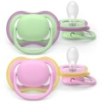 Philips Set 2 suzete Philips Avent Ultra Air SCF087/12 care lasa pielea bebelusului sa respire, ortodontice, fara BPA, 6-18 luni, colorat (SCF087/12)