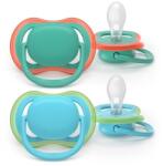 Philips Set 2 suzete Philips Avent Ultra Air SCF087/10 care lasa pielea bebelusului sa respire, ortodontice, fara BPA, 6-18 luni, colorat (SCF087/10)