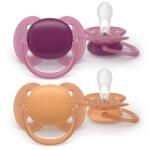 Philips Set 2 suzete Philips Avent Ultra Soft SCF093/03, cu disc flexibil, pentru pielea sensibila a bebelusului, ortodontice, fara BPA, 18 luni+ (SCF093/03)