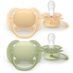 Philips Set 2 suzete Philips Avent Ultra Soft SCF091/45, cu disc flexibil, pentru pielea sensibila a bebelusului, ortodontice, fara BPA, 6-18 luni (SCF091/45)