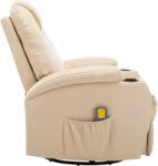 vidaXL krémszínű műbőr masszírozó hintafotel (246637)