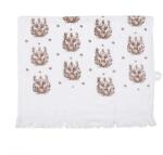 Clayre & Eef Reni kéz- és arctörlő, pamut, barna-fehér, 40x66 cm (CTGTW)