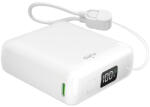 PURO 10000mAh 20W USB-C USB-A Power Bank with Display and Built-in USB-C Cable - White