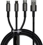 Baseus CAMLTWJ-01 töltő kábel, USB - Lightning / MicroUSB / USB-C, volfrám, 1, 5 m, 3, 5 A, fekete