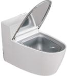 Flippy Kreatív Flippy hamutartó, WC formájú, ezüst fedél, ABS anyag és rozsdamentes acél, 12, 5 x 9, 8 x 8, 4 cm, öntapadó vagy önálló, fürdőszobába, hálószobába, konyhába, erkélyre, ezüst (125710)