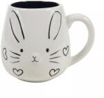 Gastro Nyuszis mintás porcelán bögre, fekete-fehér, űrtartalom: 0, 45 liter