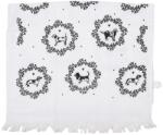 Clayre & Eef Fekete-fehér pamut kéz- és arctörlő Cicák 40x66 cm (CTLGD-1)
