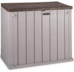 Toomax Stora Way Toomax kerti tárolószekrény, 129.5x75.5 cm, magasság 111 cm, 842 l űrtartalom, UV-álló műanyag, világosszürke/barna