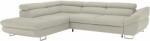 TEMPO KONDELA Sarokülőgarnitúra, szürke-bézs taupe, balos, FABIA