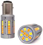 motoLEDy 2 Db P21/5W LED BAY15D 12-24V 21/5W Fehér-narancs Izzó Hiba Nélkül