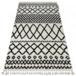 My carpet company kft My Carpet Company Berber Safi N9040 Fehér/Fekete Rojt Shaggy 140x190 cm Szőnyeg