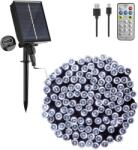 ProGarden 10, 8 m Hybrid Tölthető-napelemes 240 LED-es Fényfüzér, Hideg Fehér, 8 Világítási móddal, Időzíthető, Távvezérlős