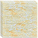 Macvi 200 darabos készlet Öntapadós 3D tapéta 3D, kívülről puha hab, modern design, bármilyen térbe illeszkedik, vízálló, méret 70x77, Macvi®, Model Caramida Piatra Galbena
