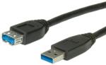 Roline USB 3 m, USB 3.0 F Hosszabbítókábel - 0.8 m, Fekete
