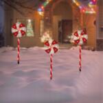 ProGarden 3 db-os XXL Méretű "LolliPop" Világító Cukorka Lámpa Szett, Elemes, 60 LED, 62 cm, 8 Féle Fényjátékkal