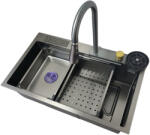 Stellman Black-max fekete acél mosogató szett 750R