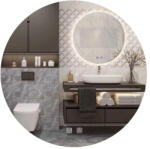 Mylife kerek LED tükör 90cm, 3 világos szín-fűtési funkcióval